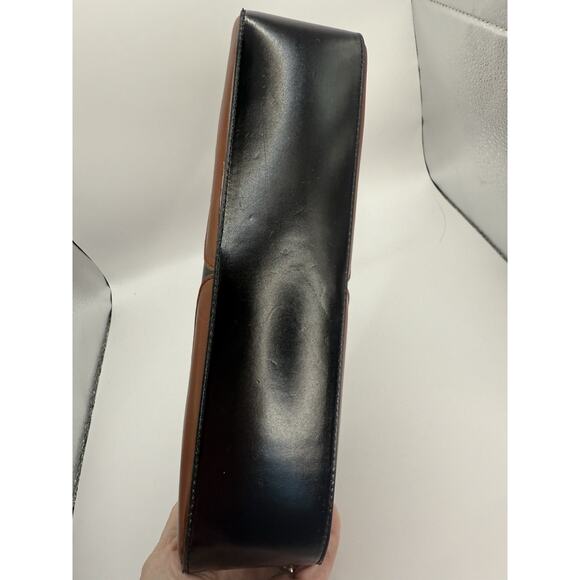 Daniela Moda Black & Brown Genuine Italian Leather Handbag NWT - Picture 5 of 16